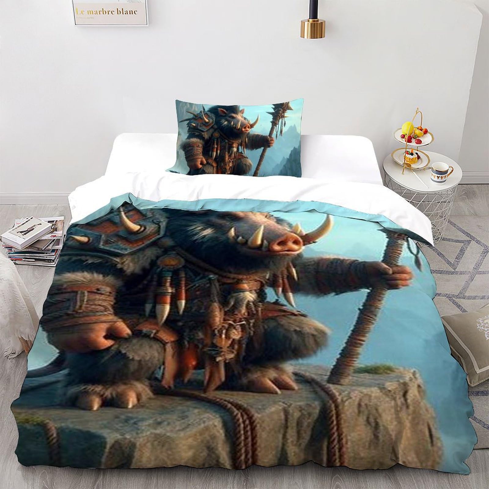 Housse de couette animaux imprimé 3D sanglier pour transformer la chambre des enfants