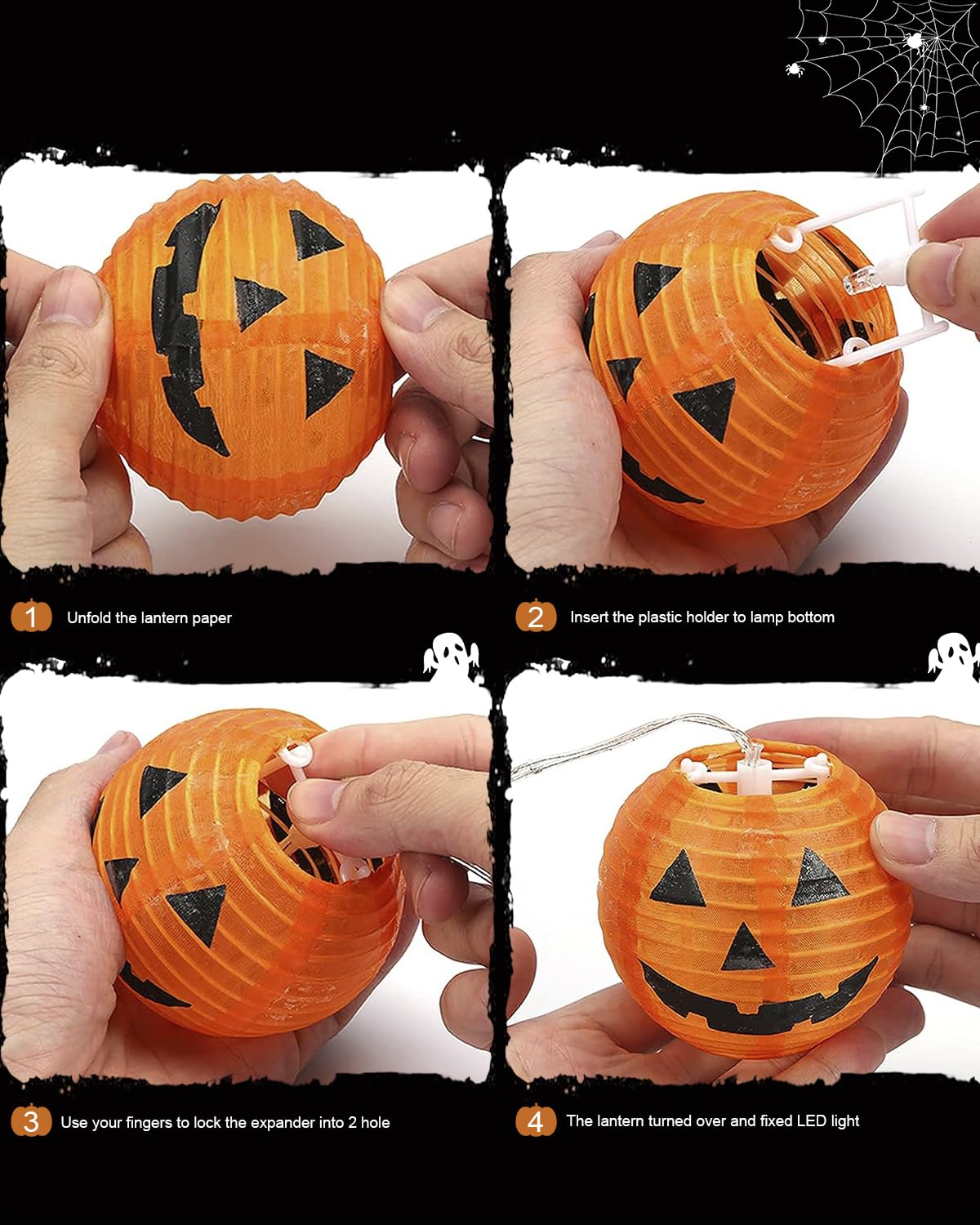 Halloween Lichterkette 8m Mit 20 Lampions | Batteriebetrieben & Wasserdicht