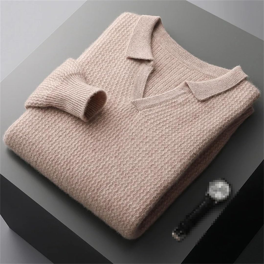 Vogrtcc Maglia da Uomo in Maglione di Cashmere Pullover Grande Camicia Lavorata A Maglia