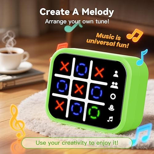 Miniatura 8 de Caja de Juego de Tic Tac Toe Recargable con 5 Divertidos Juegos de Memoria para el Cerebro, Juego Electrónico de Pantalla Táctil Portátil,