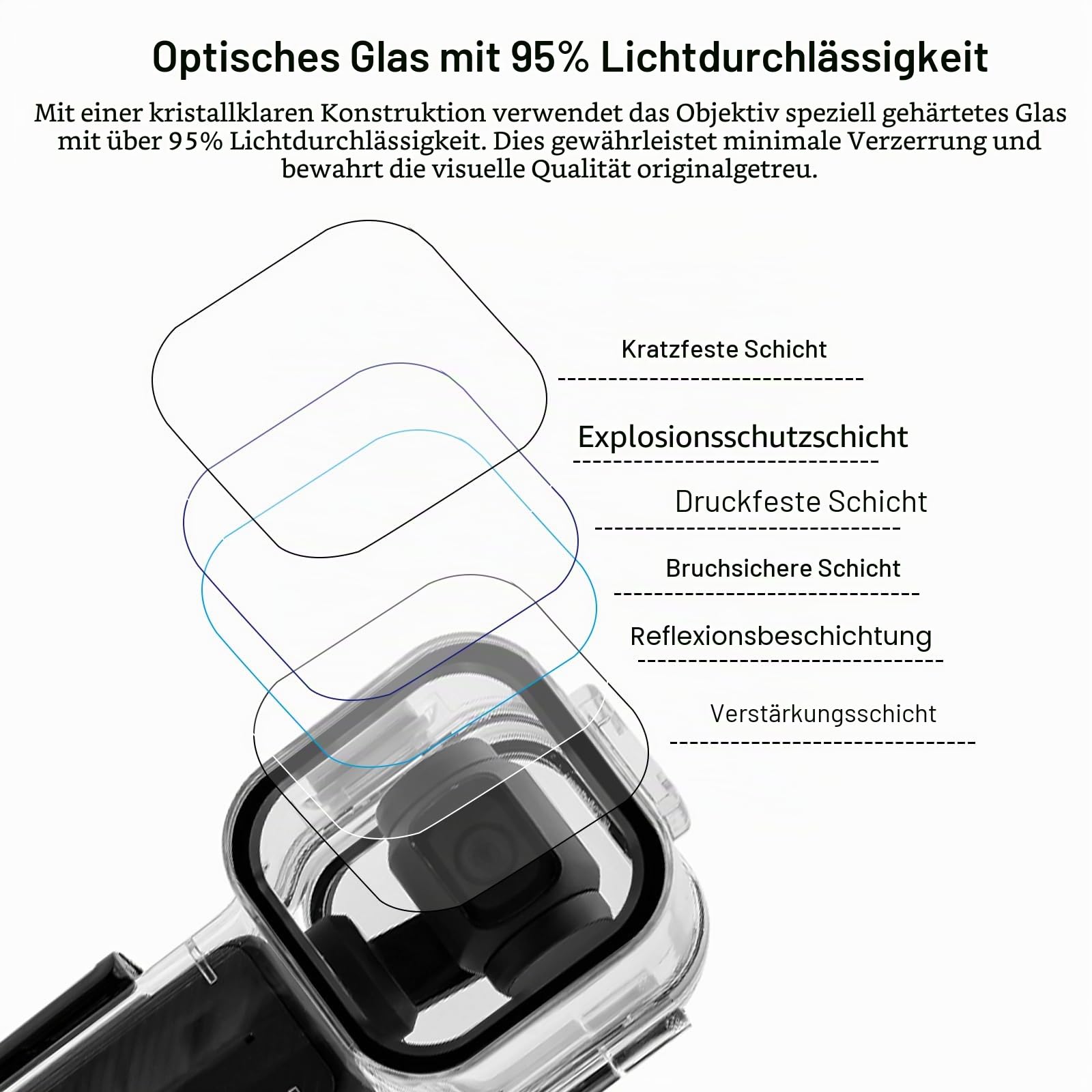 PULUZ 45M/1,47FT Tauchgehäuse für DJI Osmo Pocket 3 Unterwasser-Wasserdichtes Gehäuse für Osmo Pocket 3 Action-Kamera Schutzhülle Zubehör für Tauchen Surfen Schwimmen Skifahren
