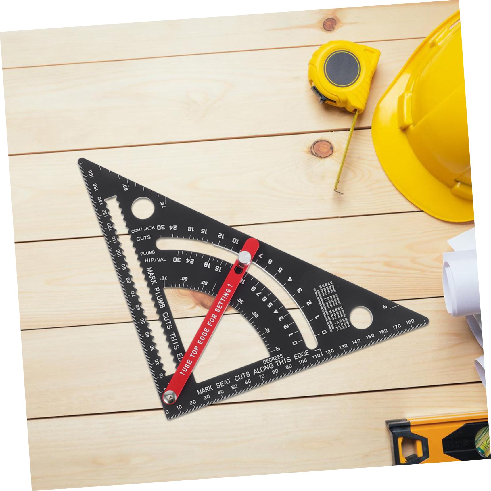 OSALADI Squadra Regolabile in Alluminio Utensile Quadrato per Carpenteria Squadra Smussata con Calibro di Marcatura Righello Multifunzionale per Lavorazione