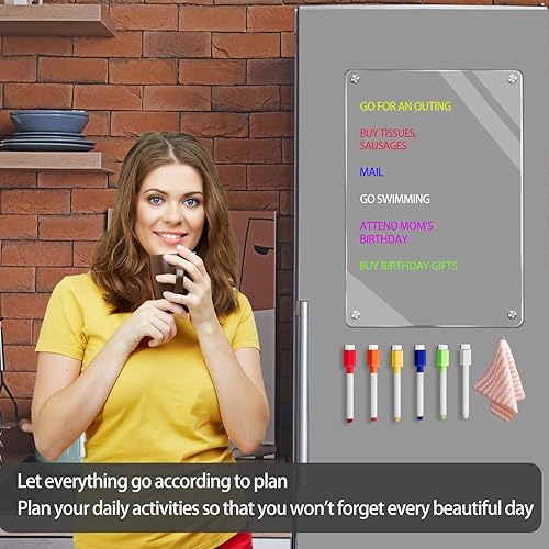 Miniatura 4 de Calendario magnético acrílico de borrado en seco para refrigerador, calendario mensual magnético para refrigerador, calendario de borrado en seco