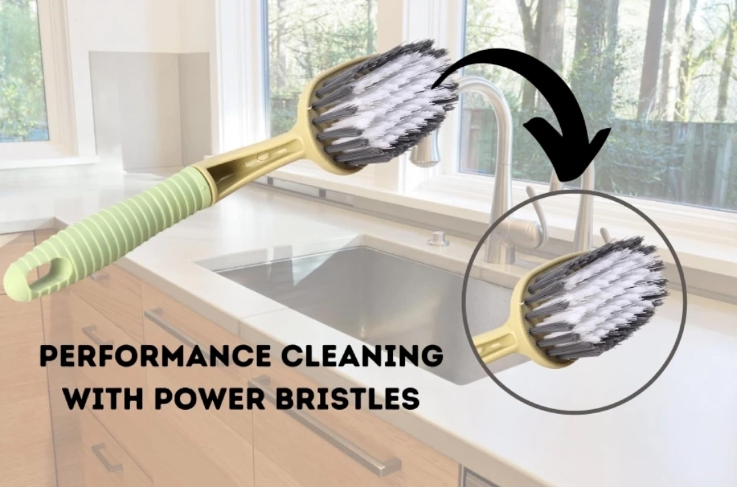 Long Sink Brush - Kitchen & Car Cleaning Brush -3 Long Sink Brush - Kitchen & Car Cleaning Brush -3