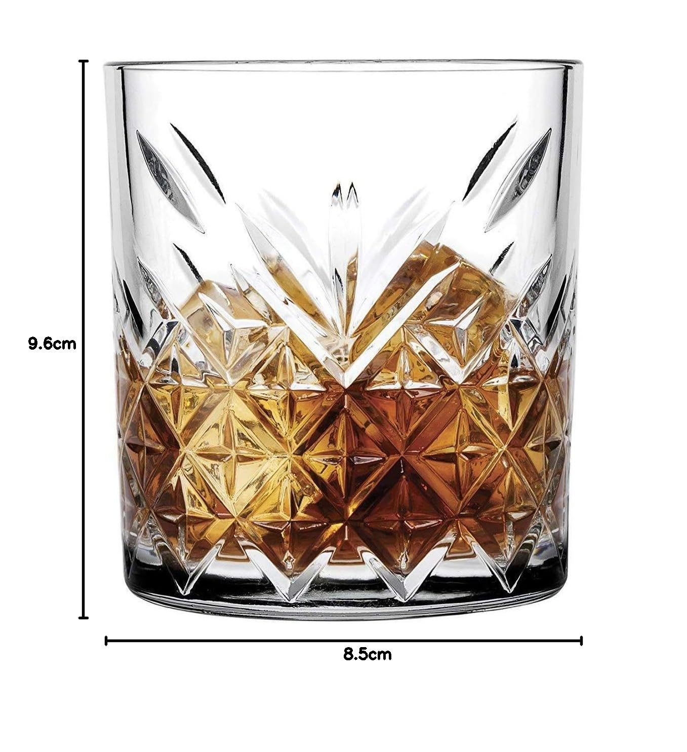 Pasabahce 52790 Timeless - Vaso de whisky (9,6 cm, 345 ml, 6 unidades), diseño retro