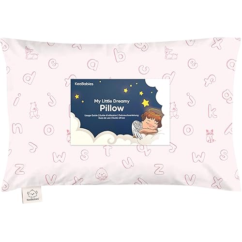 My Little Dreamy Kids Almohada pequeña de 13 x 18 pulgadas con funda de algodón orgánico, suave y transpirable, lavable a máquina, para niños