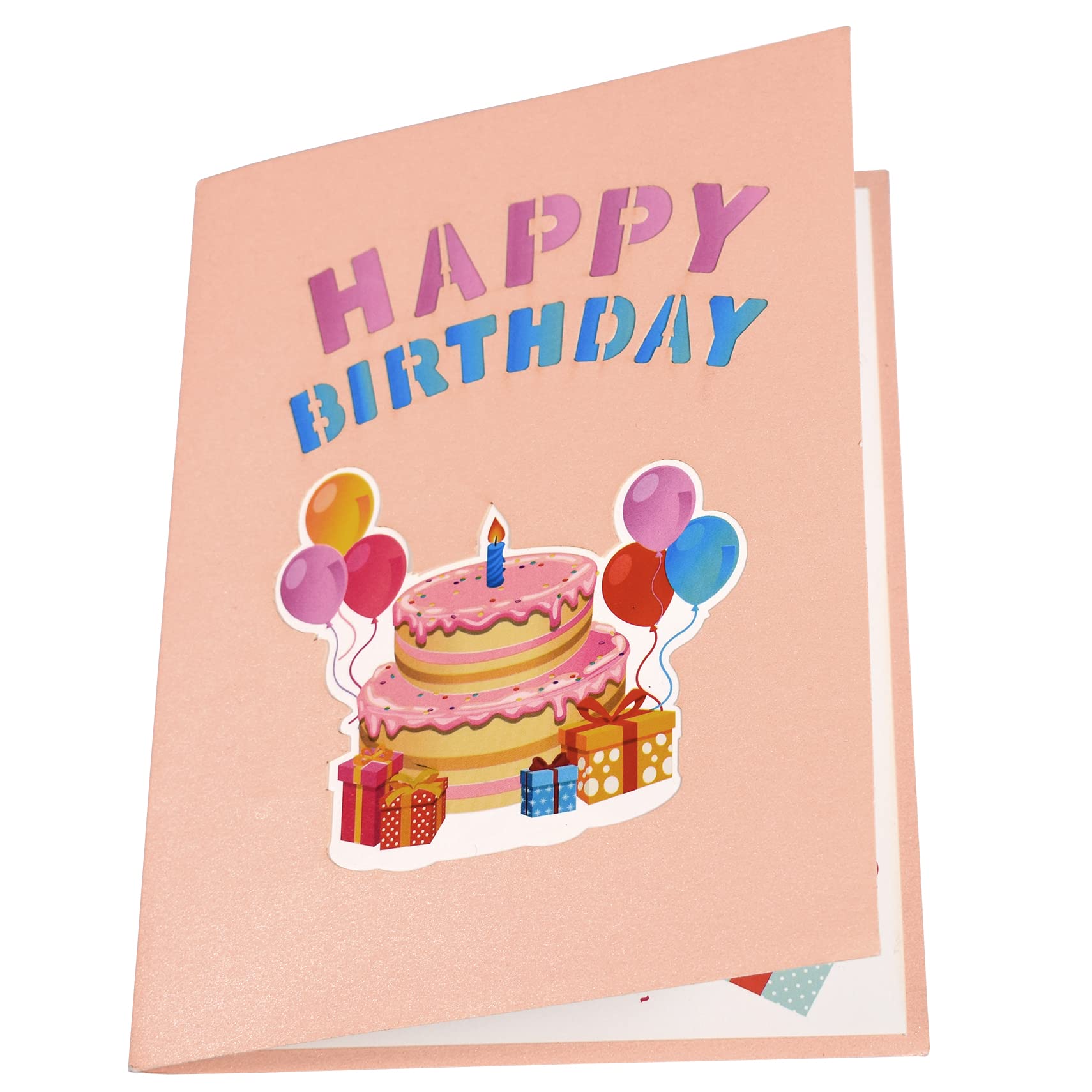 Smiling Art | Biglietto pop-up 3D | Realizzato a mano | Biglietto pieghevole creativo di auguri di compleanno, regalo, buono, invito | Con busta e custodia protettiva | Per uomini, donne (Vino