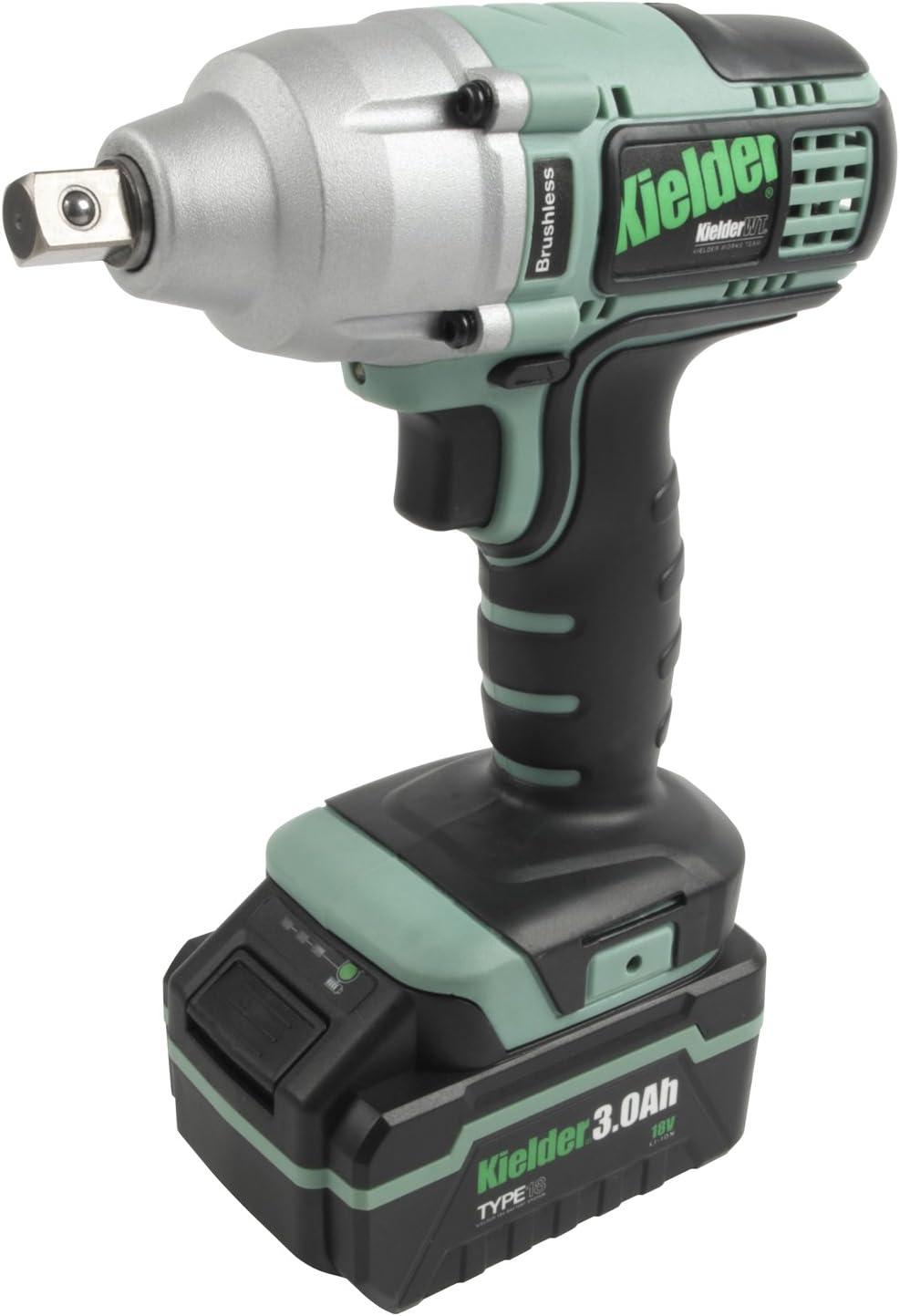 Kielder KWT-002-02 18v Brushless Cordless Impact Wrench, 2 x 3.0Ah TYPE18 Li-ion Battery