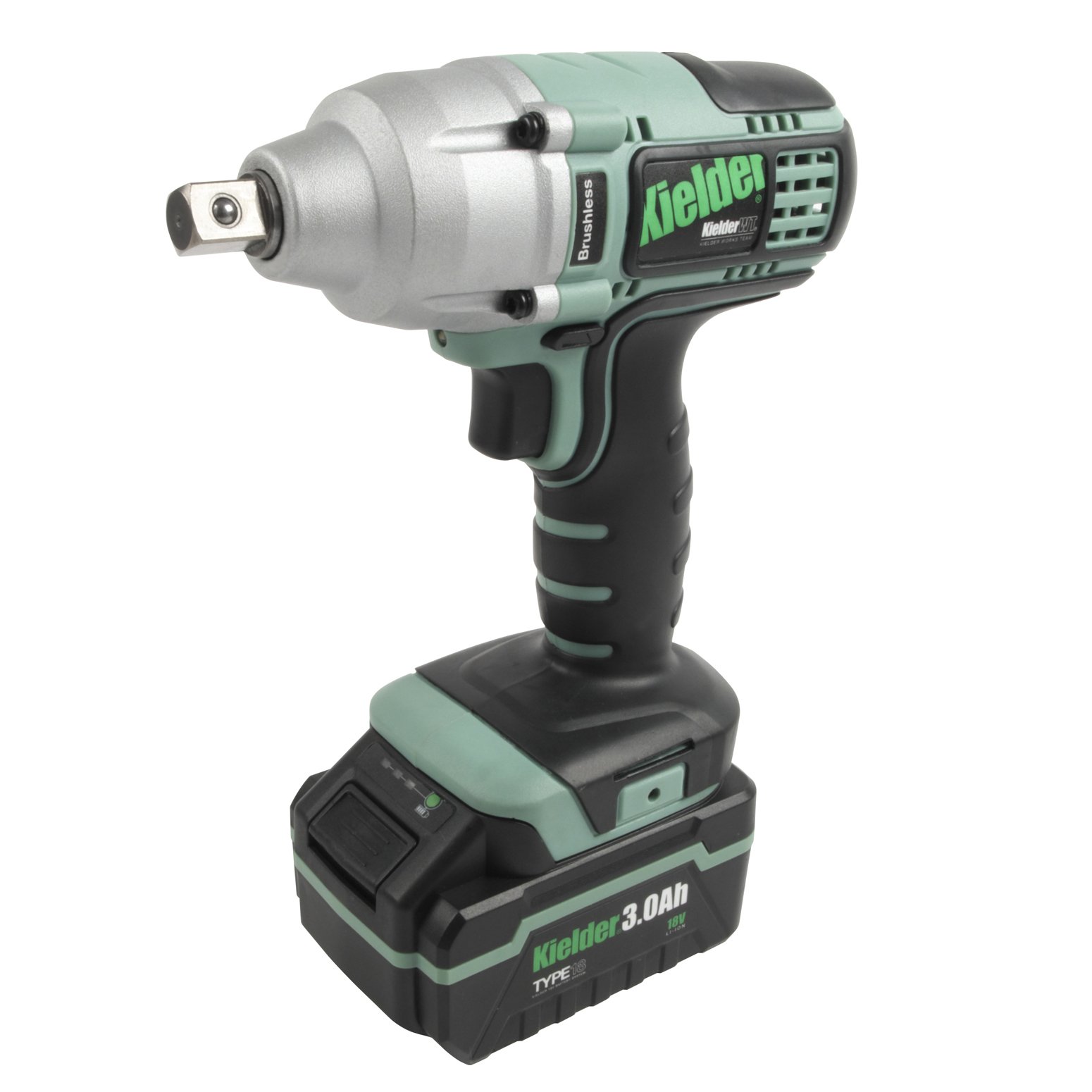 Kielder KWT-002-02 18v Brushless Cordless Impact Wrench, 2 x 3.0Ah TYPE18 Li-ion Battery