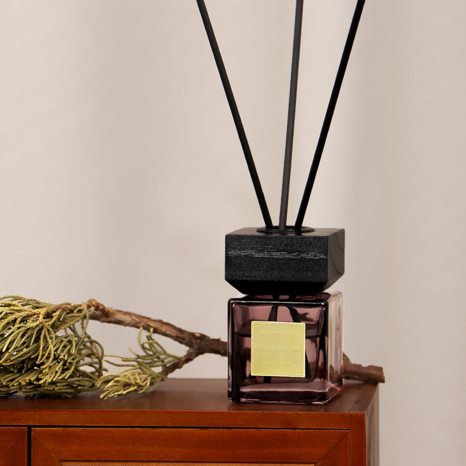 White Birch & Cedar Reed Diffuser Oil Refill, 7.4oz(220ml) Large Bottle Essential Oils, Scented Oil Refill, Air Freshener for Bathroom with Willow Branches Decor