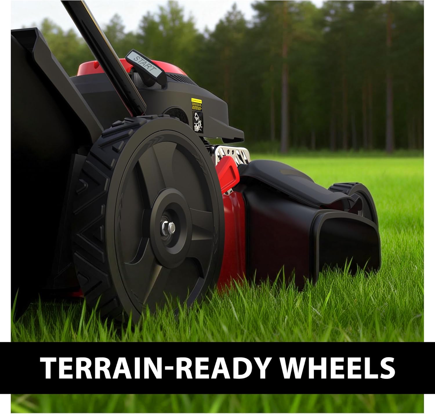 PowerSmart Self Propelled Gas Lawn Mower 21-inch with 170cc 4-Cycle OHV Engine, 3-in-1 Walk-Behind Lawn Mower with 5 Adjustable Heights