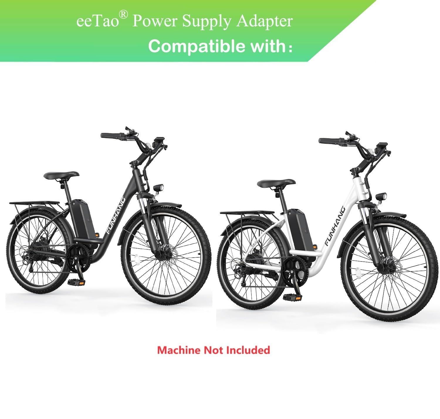 eeTao 54.6V AC/DC Replacement Charger Compatible with Funhang EB-C1 EBC1 Electric Bike for Adults 48V 374.4WH Removable Li-ion Battery DC54.6V 54.6VDC Adapter Power Supply Cable Cord