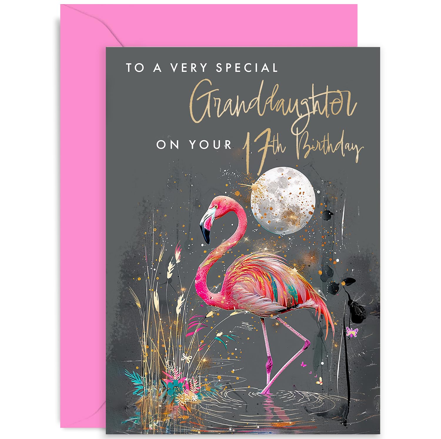 WHITE COTTON CARDS Geburtstagskarte Für Enkelin – Handgefertigt Mit Strass & Glitzer (16x16 Cm)