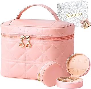NESTORO Bolsa de maquillaje con estuche de jo...