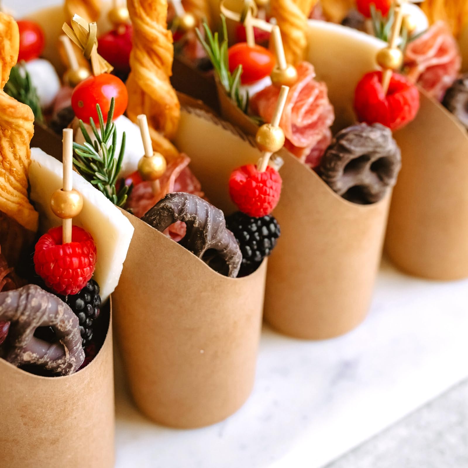 ASTARON 50 Disposable Charcuterie Cups with Sticks - Image 2