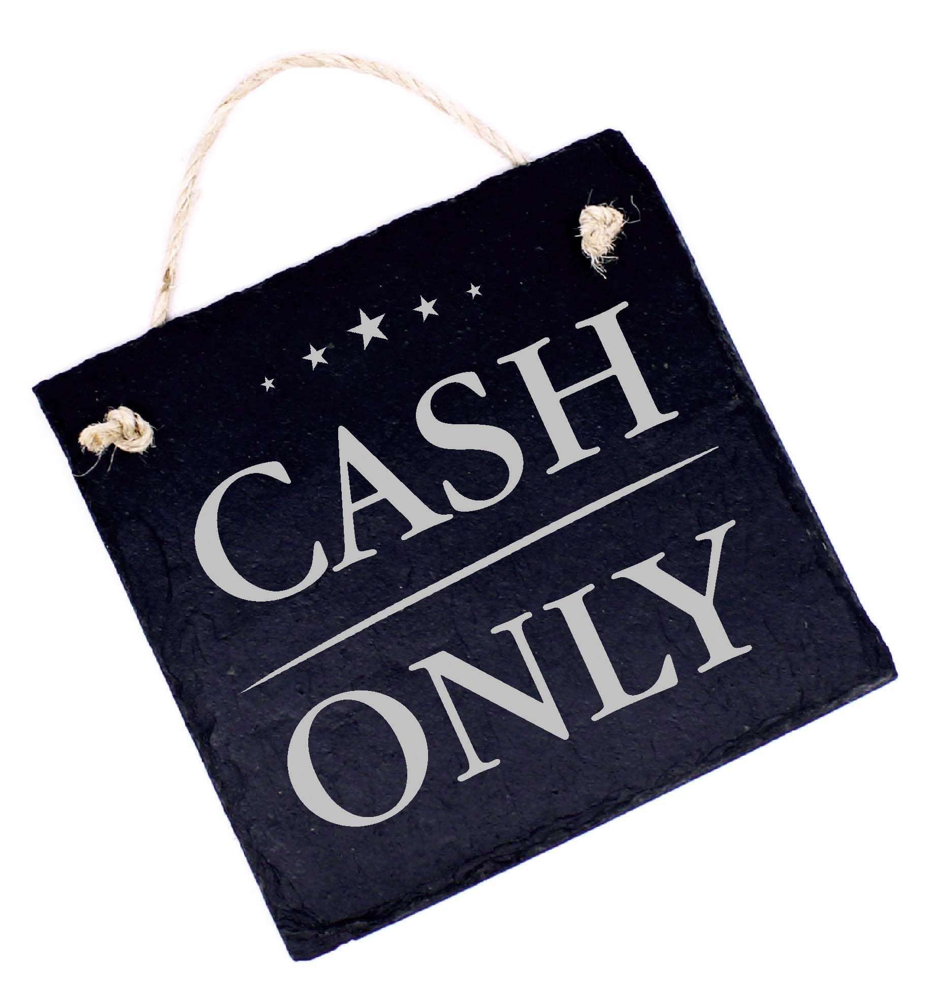 DEKOLANDO CASH ONLY Sign Nur Barzahlung Slate Sign Nur Bar Zahlung - Wir Akzeptieren Nur Bargeld Kasse Notice Sign (CASH ONLY, 11 x 11 cm)
