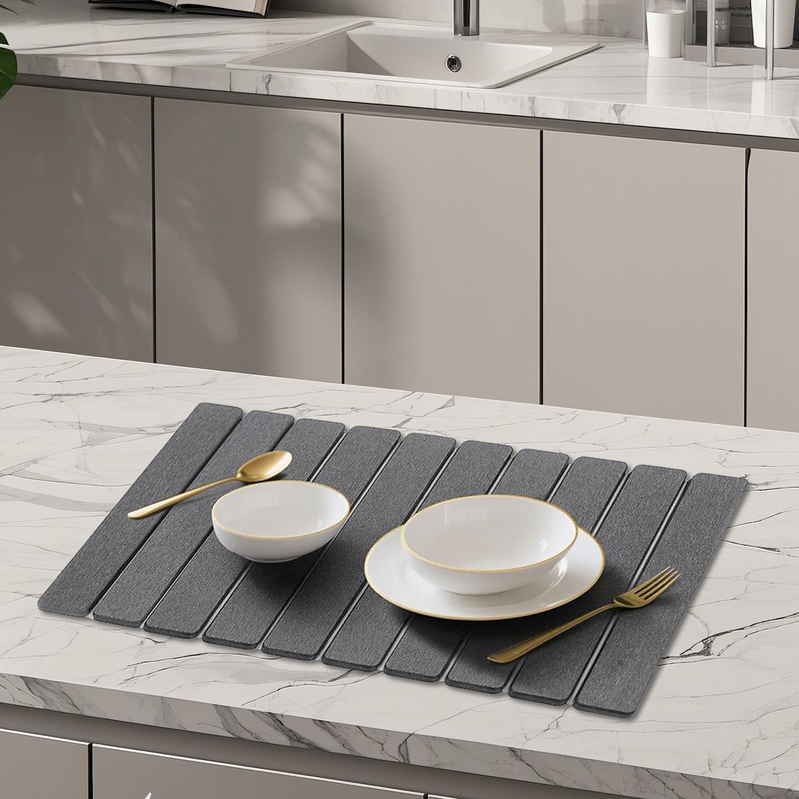 Maty do suszenia naczyń na blat kuchenny Tacka ociekowa podkładka odpływowa | Kamienna Mata Susząca Na Blacie Kuchennym Styl Wiejski I Rustykalny, Dom Wiejski, ,