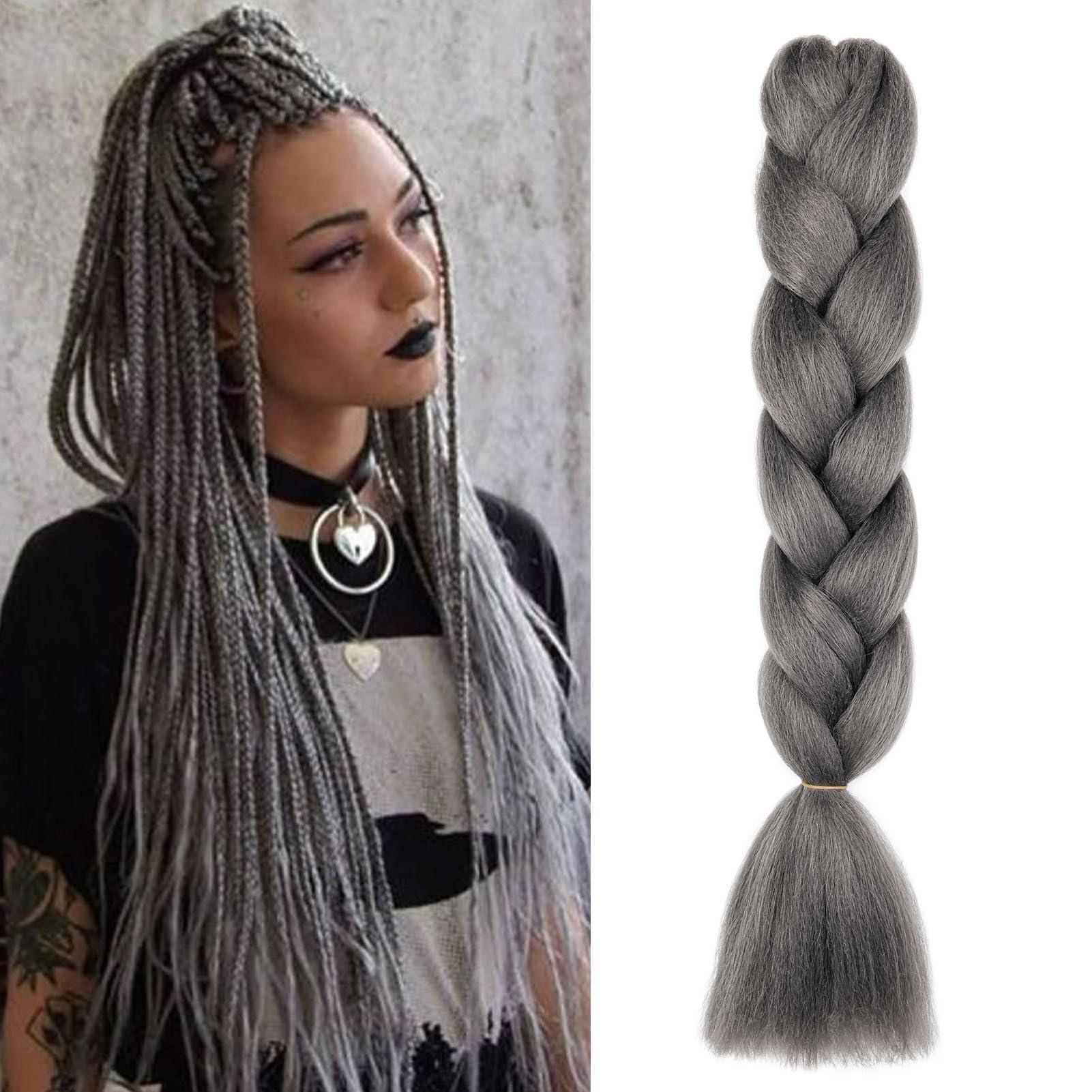 Dcbaboo trecce Afro Crochet Twist Intrecciate per Capelli Sintetici da Intrecciare, 1 Pezzo da 60 cm, 100 g, Ombre Jumbo Braiding Hair Kanekalon