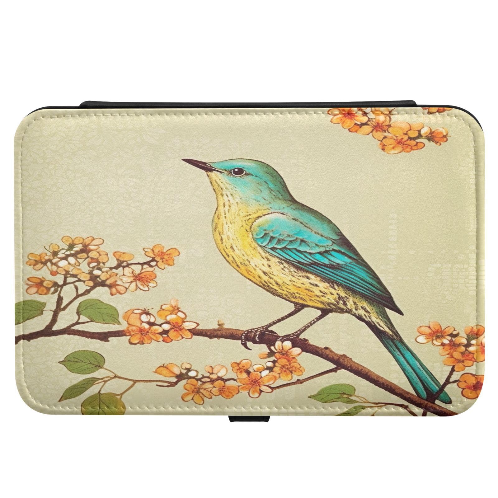 Haskirky Vintage Bird Jewelry Box Portable PU Leather Travel Jewelry Organize for Women Jewelry Storage Display Holder for Ring, Necklace, Earring