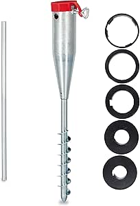 Parasol Holder Lawn Spike for 25-55 mm, Silver