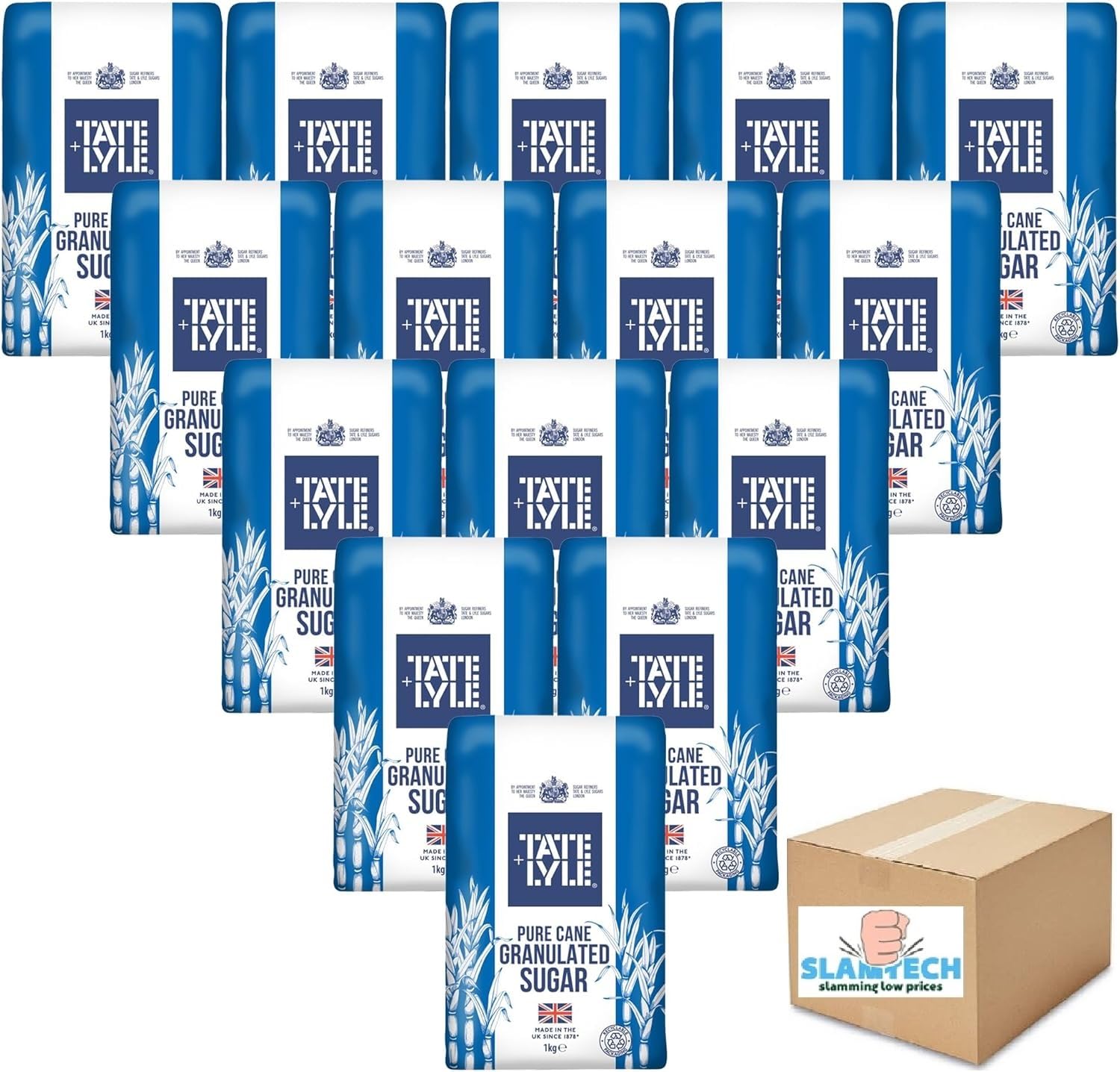 Tate & Lyle Fairtrade Granulated Sugar 1kg Bag Pack of 15 Boxed Slamtech