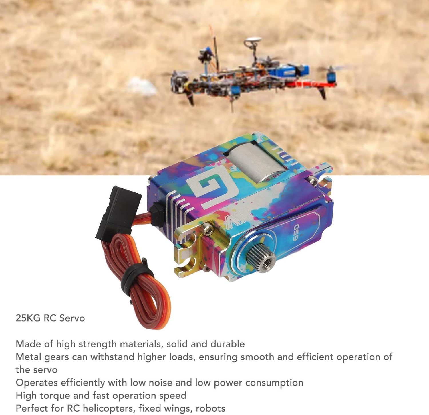 25 キロ RC サーボ高トルクフルメタルデジタルサーボギアステアリングサーボ RC ヘリコプターロボット用