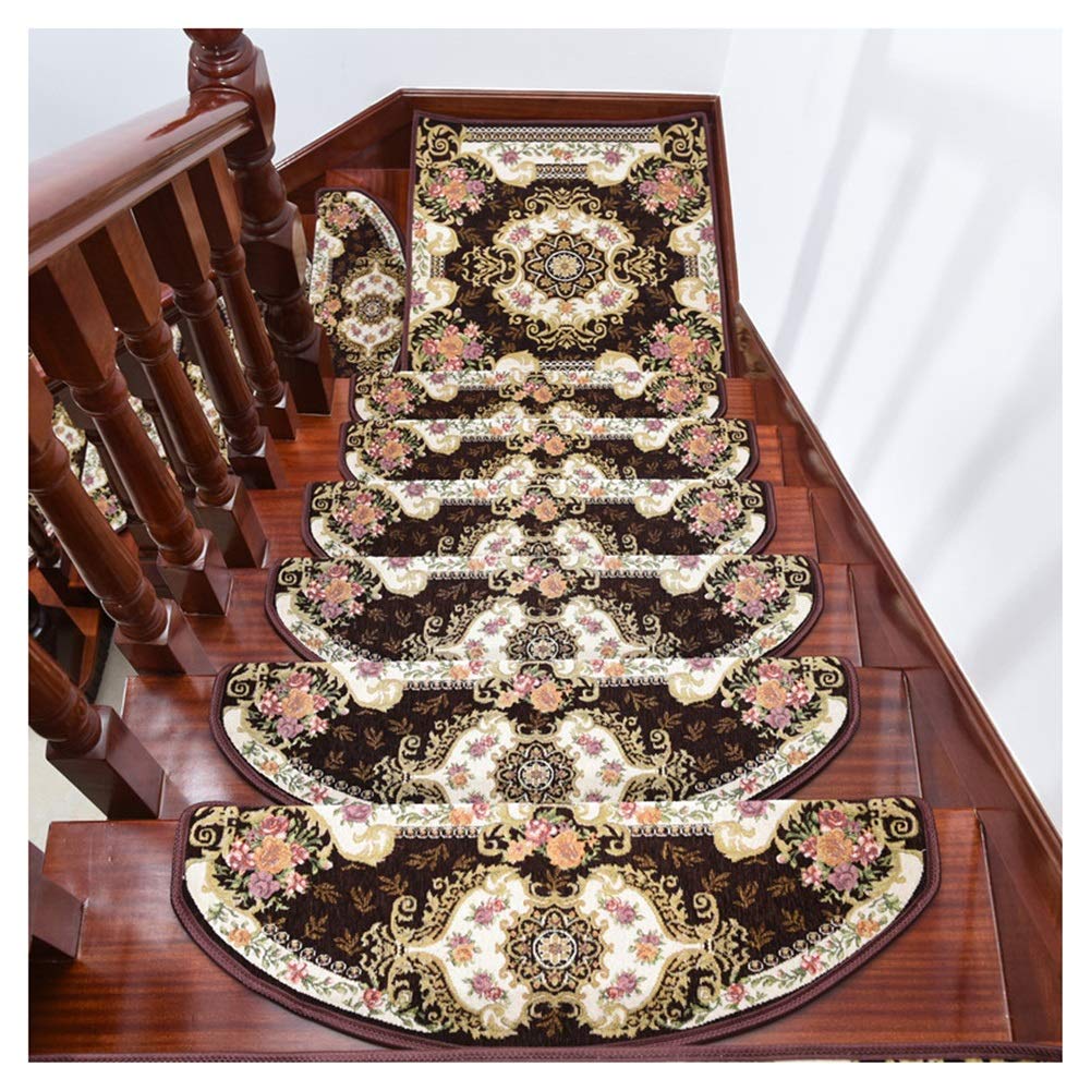 Almohadillas para escaleras Alfombra para escalones 5 Piezas Escalera en Espiral Alfombra para escalones Alfombra para escaleras, patrón Europeo Almohadilla para escalones Antideslizante Alf