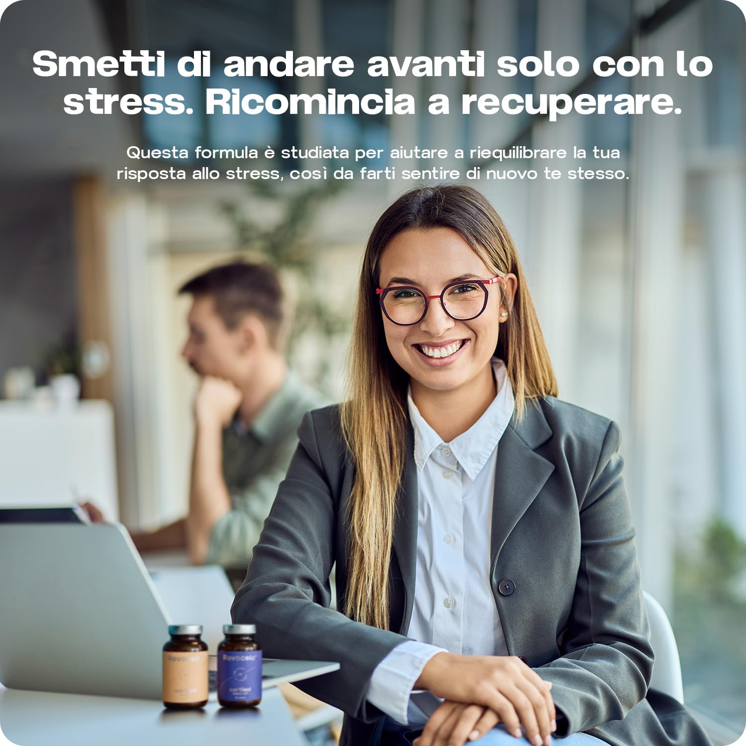 Regolazione del Cortisolo Giorno e Notte - Sistema a 2 fasi per resilienza e calma - Formula anti-stress con KSM-66® Ashwagandha, L-teanina e 6+ adattogeni – Testato in laboratorio,120 capsule, UE
