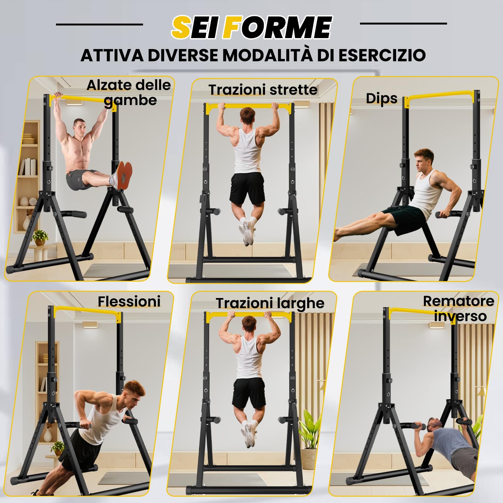 DOBESTS Power Tower Dip Station,Pieghevole Barra per trazioni autoportante，Regolabile MultifunKtional Pull Up Station Attrezzi Palestra Casa,Attrezzatura per Allenamento della Forza,Gambe Triangolari