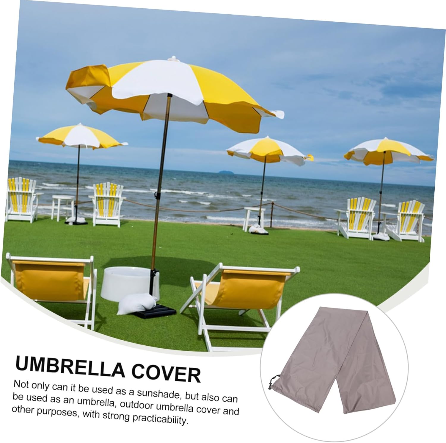 3pcs Patio Umbrella Cover Parasol Protector Garden Umbrella Cover for Outdoor Use Heavy-duty Weather-resistant Design Fits Standard