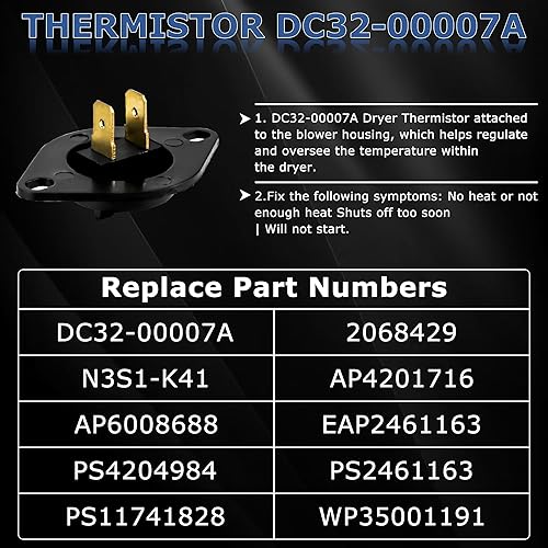 Miniatura 4 de Actualizado DC47-00019A AP420189 Elemento calefactor para Samsung secadora DV42H5000EWA3 DV42H5200EPA3 DV45H7000EWA2 DV40J3000EWA2 DVE50R5400VA3