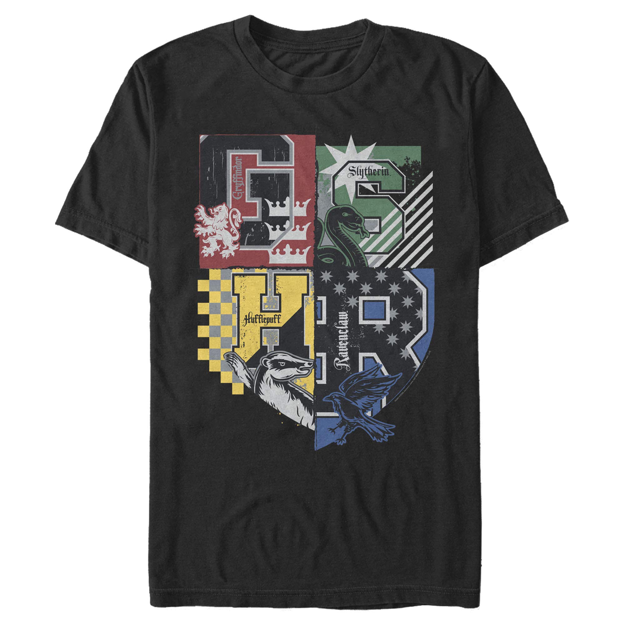Harry Potter Men's T-Shirt, Black, Large