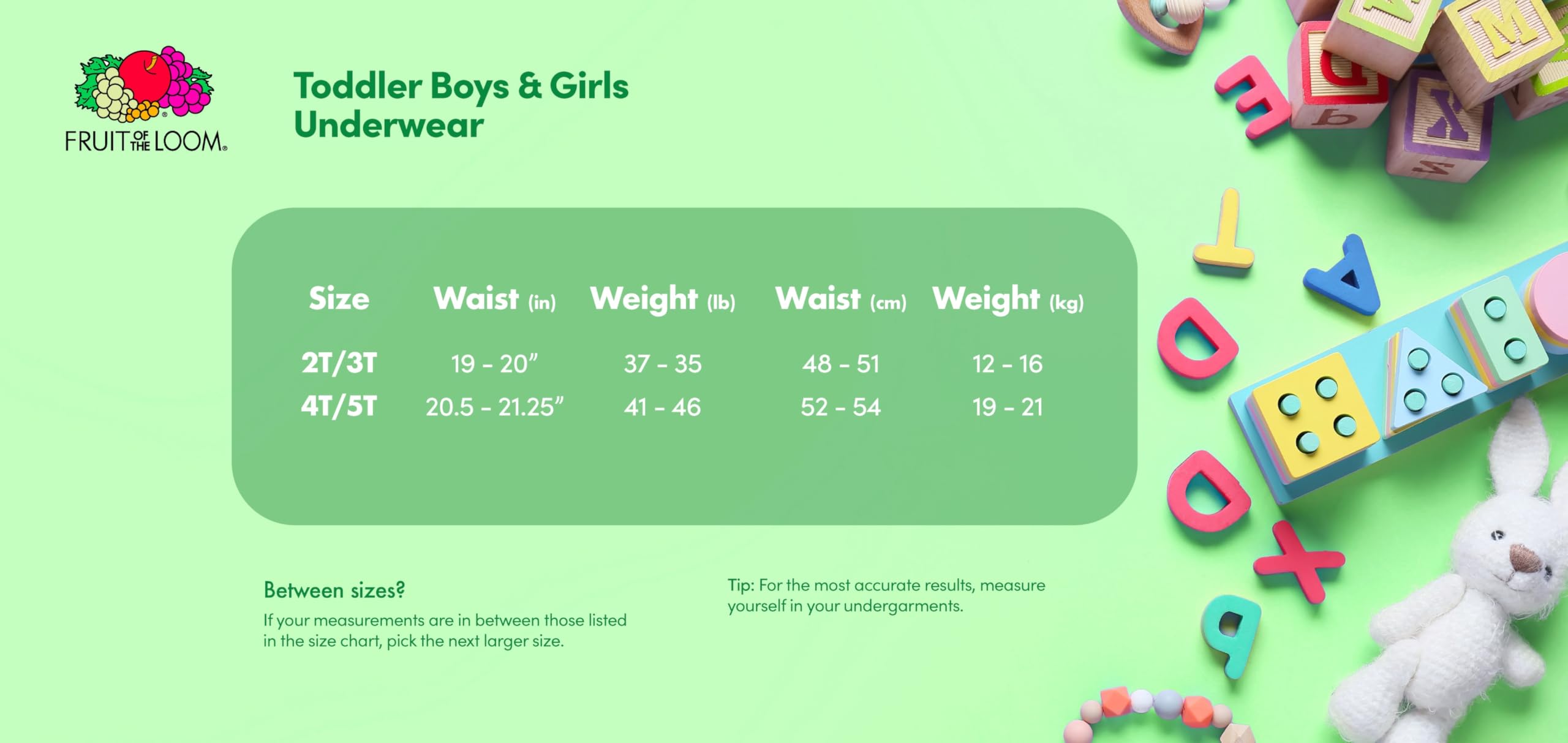 Fruit of the Loom Days of the Week Brief, Assorted Prints, 2T/3T(Pack of 7)