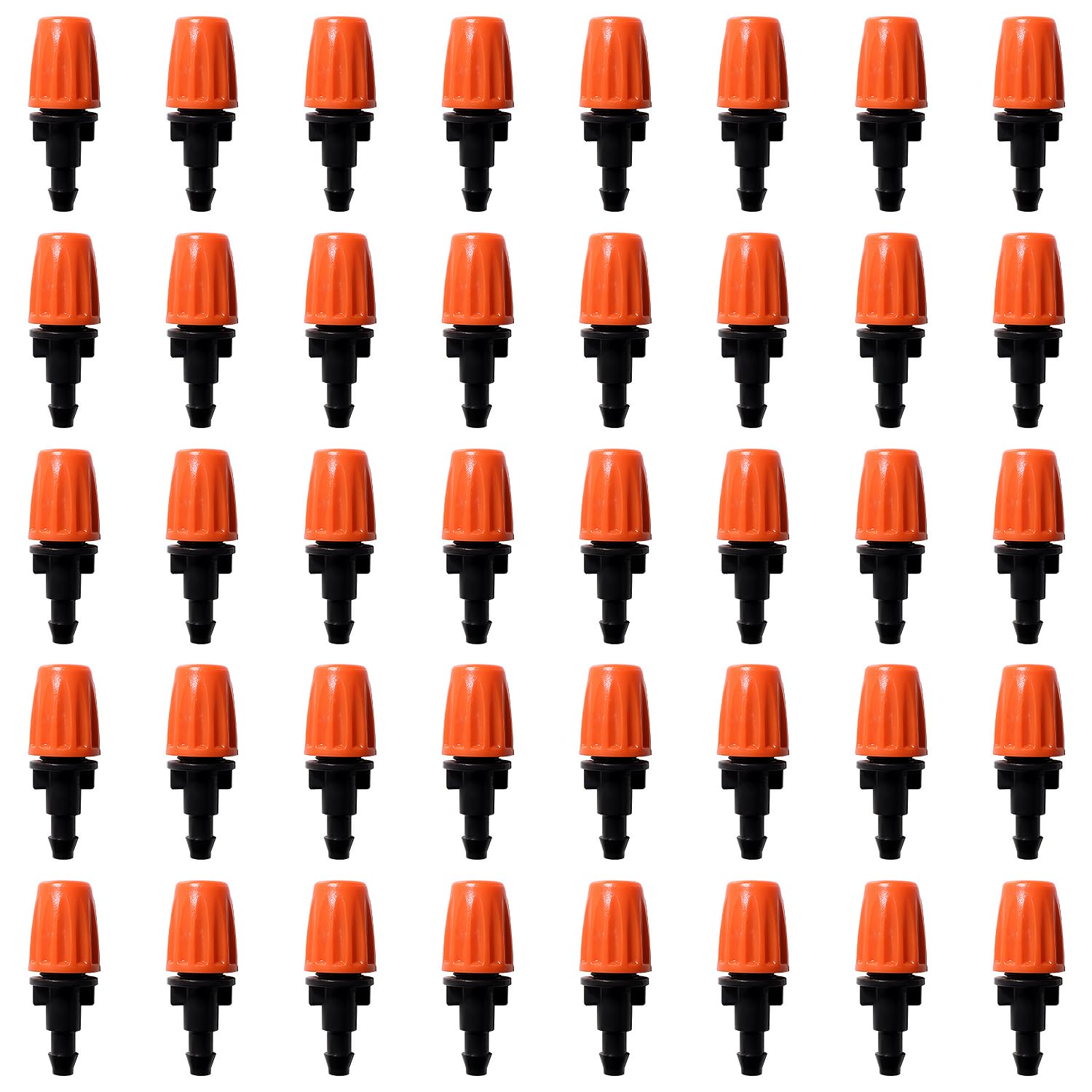 VooGenzek 40 PCS Adjustable Irrigation Dripper Sprinklers for 4/7 mm Drip Tubing, Micro Watering Sprinklers, Garden Irrigation Nozzle, for Garden, Farm, Orange