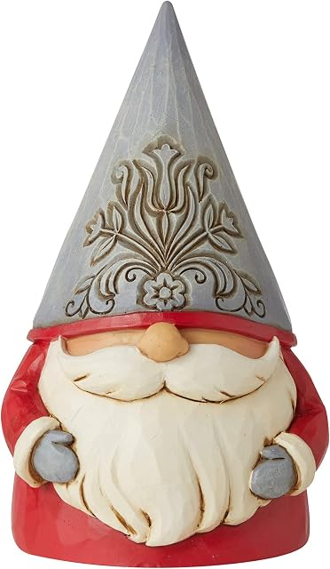 Enesco Jim Shore Nordic Noel Grey Floral Hat Gnome Figurine 6006625