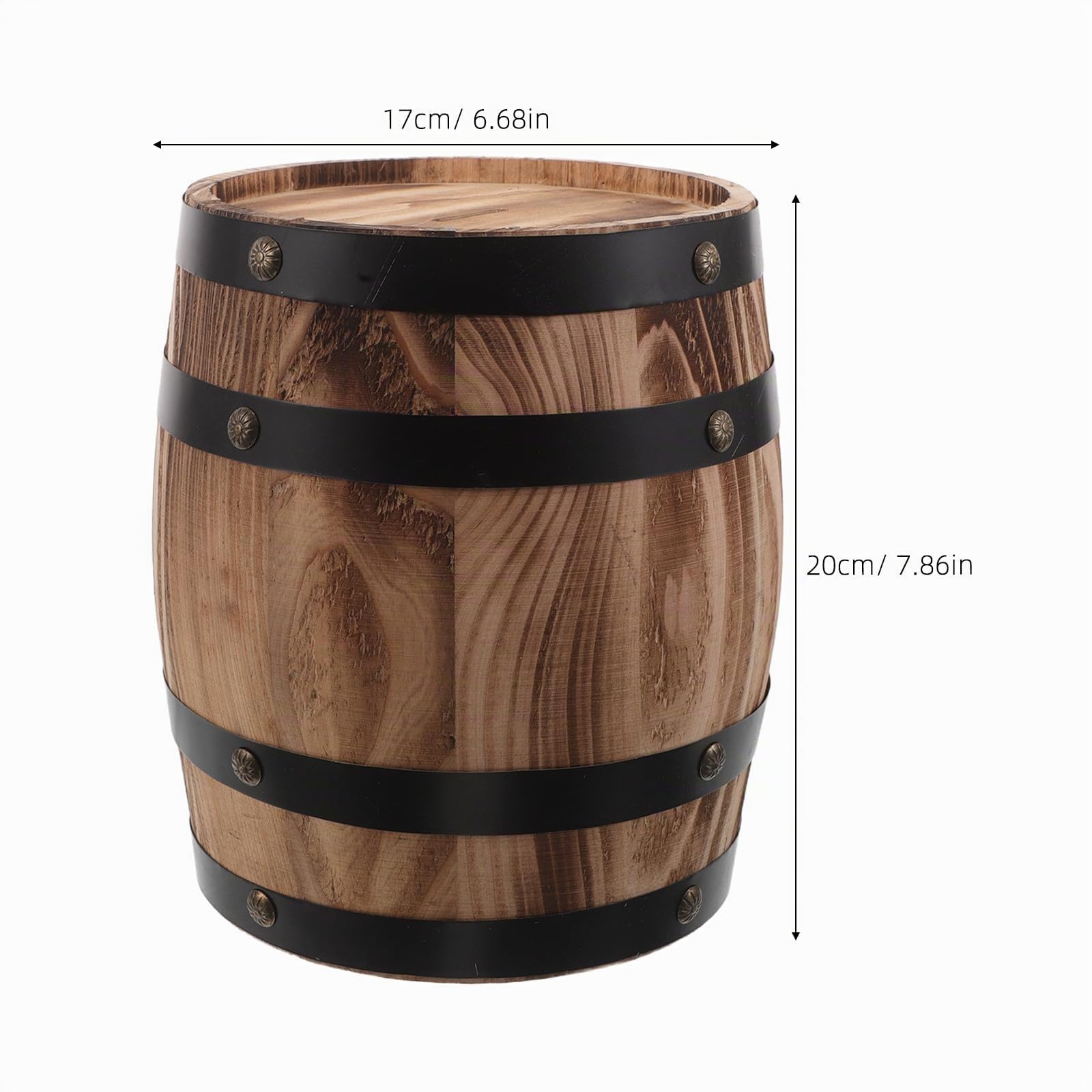 SUPVOX Tirelire Tonneau en Chêne Tirelire Rustique en Bois pour Enfants Boîte De Rangement Décorative pour Bureau Salon Chambre d'enfant Noël Et Fêtes