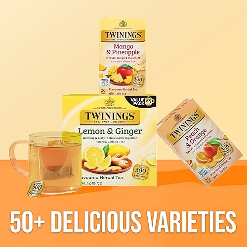 Vista 26 de Twinings, Pure Green Tea - Té verde con sabor suave y aroma atractivo con cafeína, disfruta caliente o helado, bolsas de té individuales