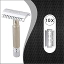 Pearl Shaving Double Edge Safety Razor SSH-02 (Open Comb,Silver) gallery image