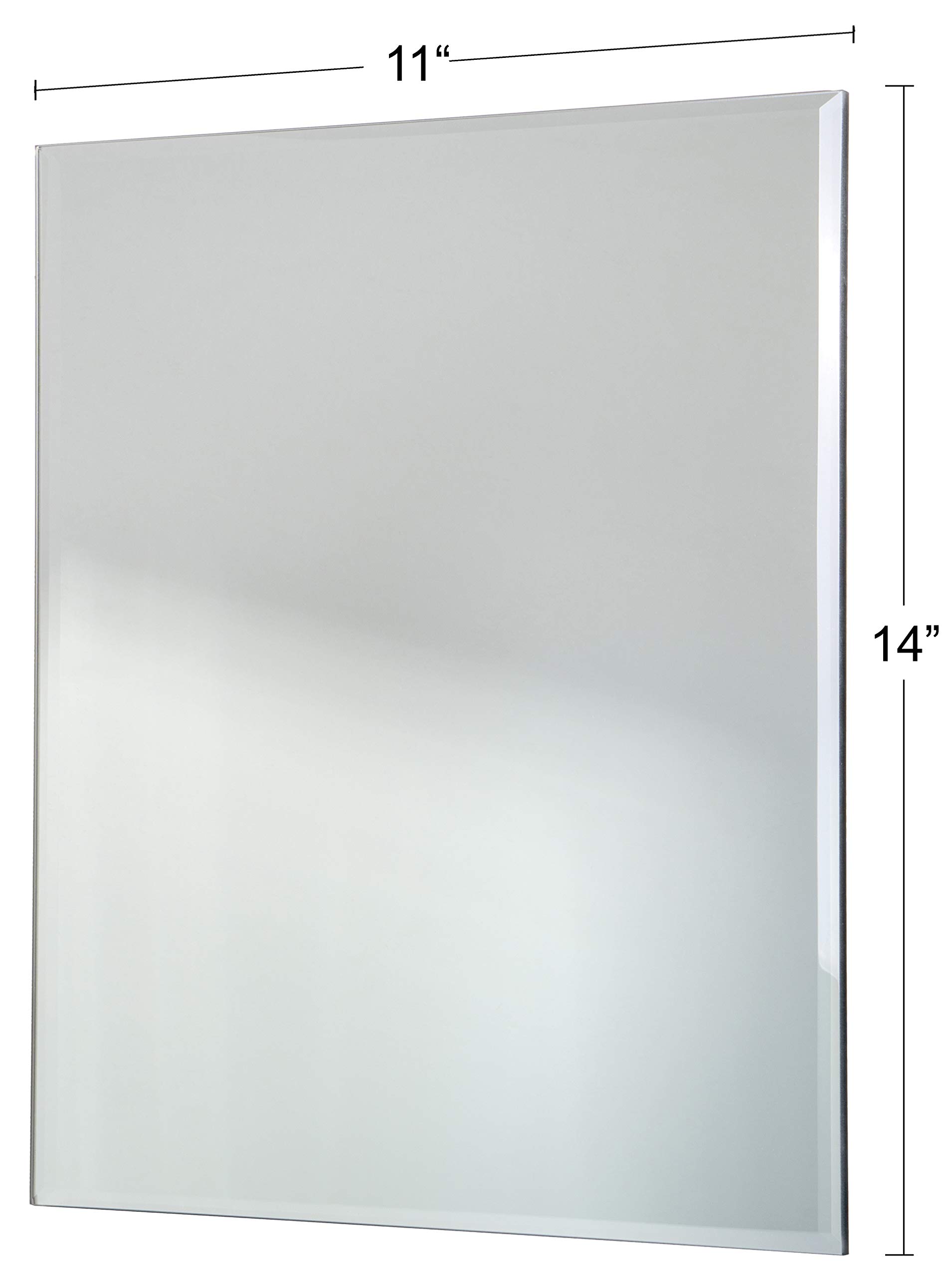 Red Co. Espejo de pared rectangular minimalista moderno, sin marco con borde biselado, grande, 28 x 14 pulgadas