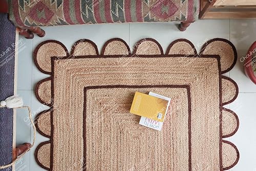 Miniatura 6 de Area Rug - Alfombra trenzada a mano de yute natural, color azul marino