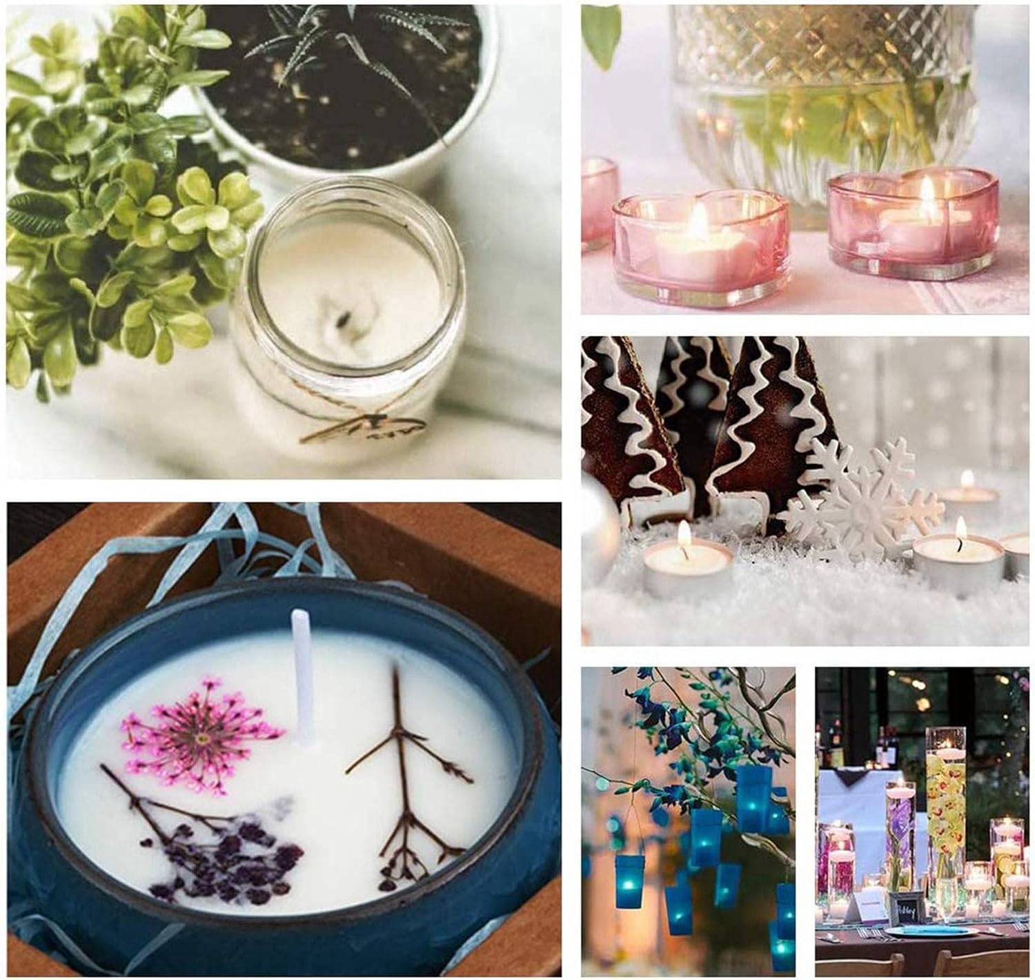 2000 Pieces Candle Wicks 1 Inch Low Smoke Candle Wick with Metal Tabs Tea Light Wicks