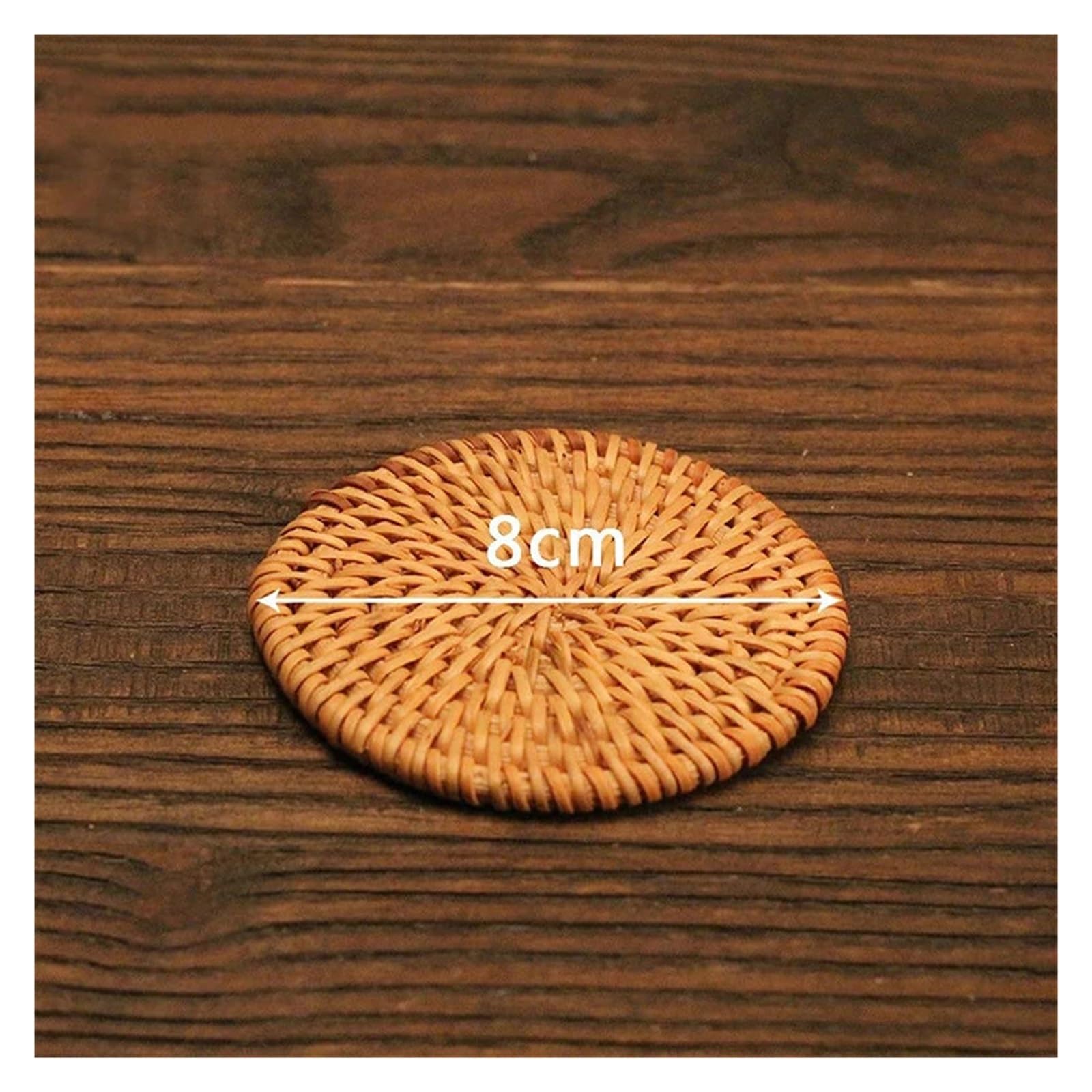 tkane rattanowe podkładki, Zestaw rattanowych podkładek z koszami w 6 różnych rozmiarach(8cm)