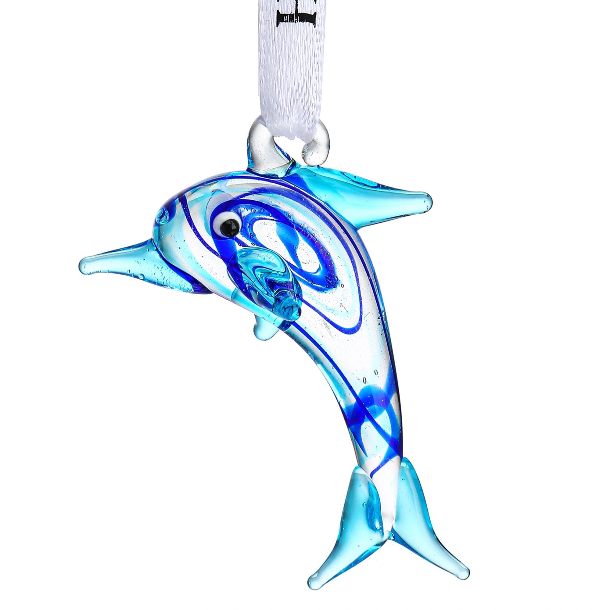 2'' Glass Dolphin Ornament for Christmas Tree