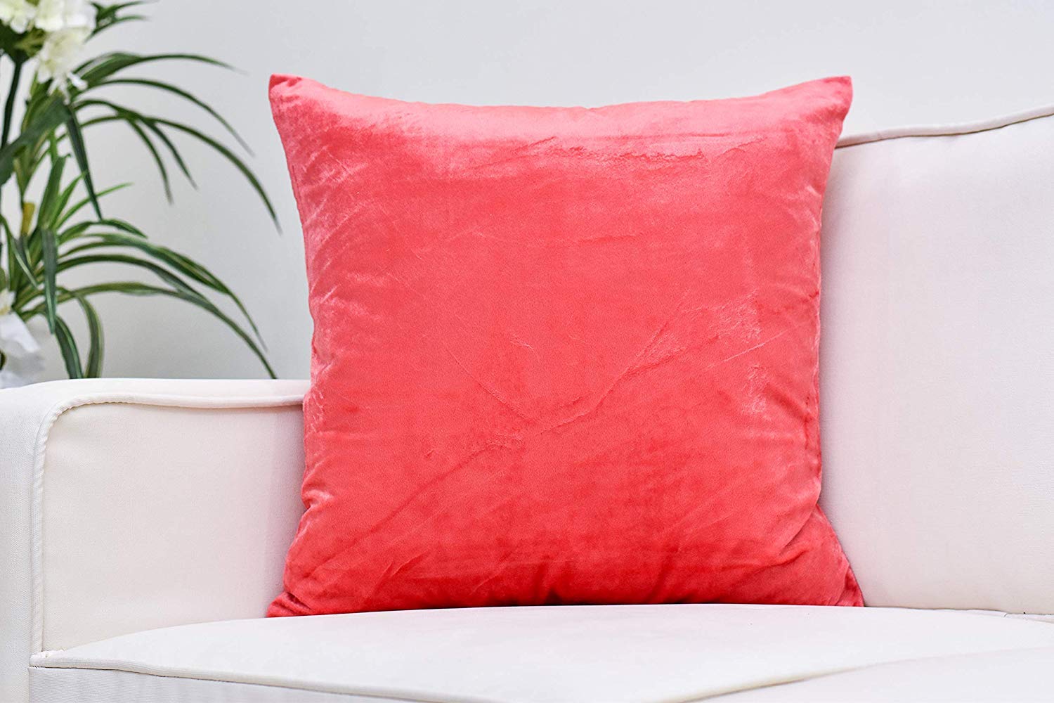 White Petals Coral Euro Sham Covers 