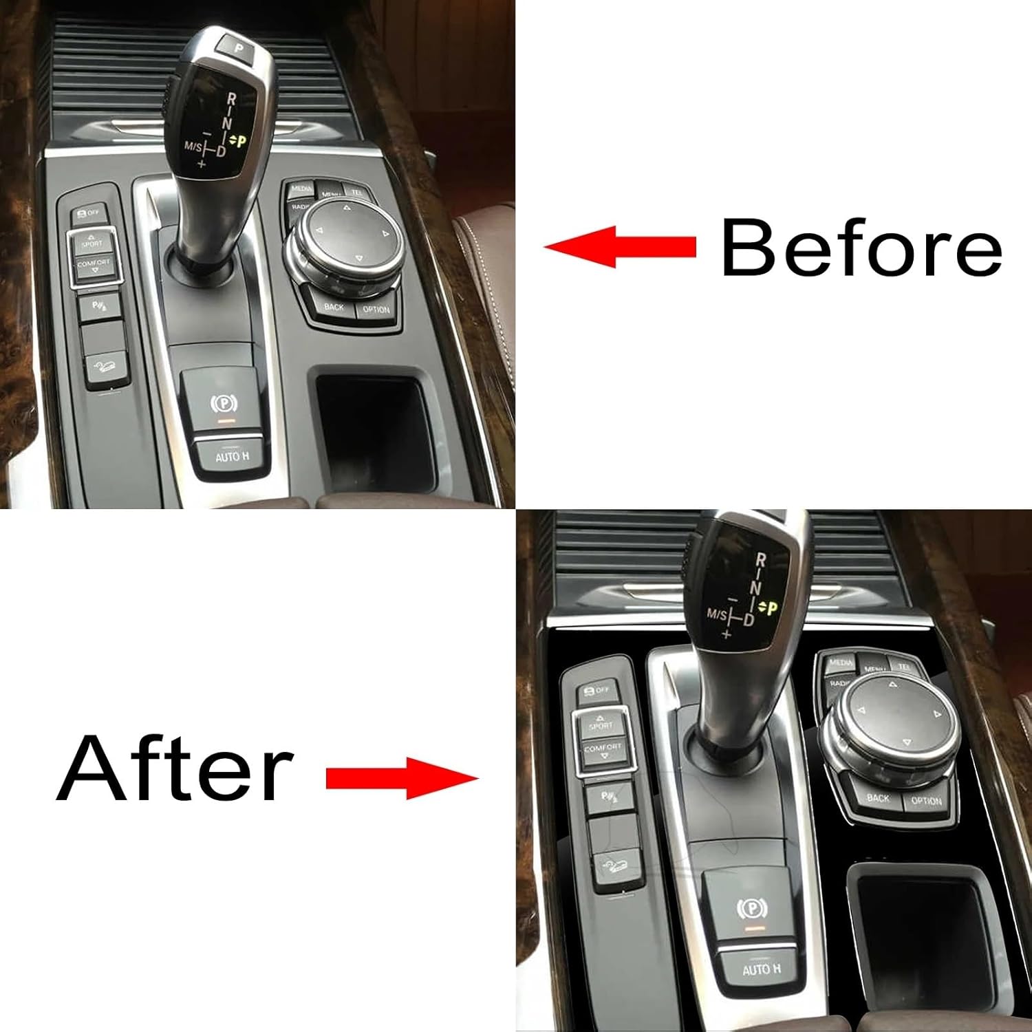 for bmws X5 X6 F15 F16 2014 2015 2016 2017 Gear Shift Panel Frame Cover Sticker Trim Car Styling Accessories Interior(Right)