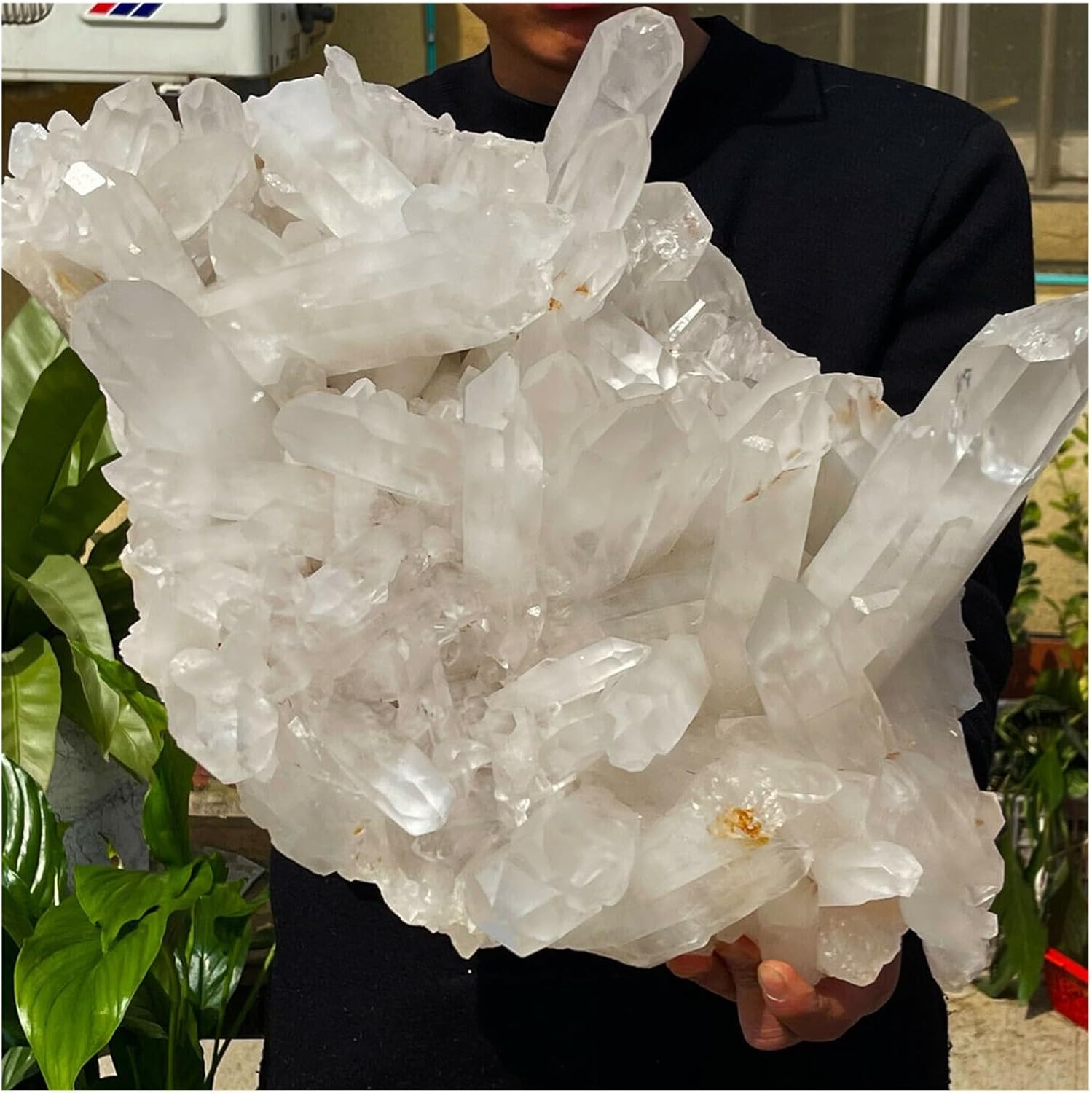1pcs 400-450g White Crystal Cluster Quartz Home Office Decoration