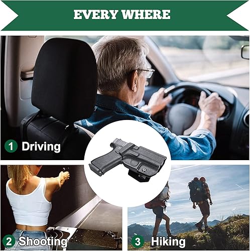 Miniatura 5 de WARRIORLAND Funda OWB de corte óptico compatible con Glock 1719, G4343X (sin MOS), Hellcat, Taurus G2CG3C, M&P Shield 9, M&P 9380 Shield EZ, P320,