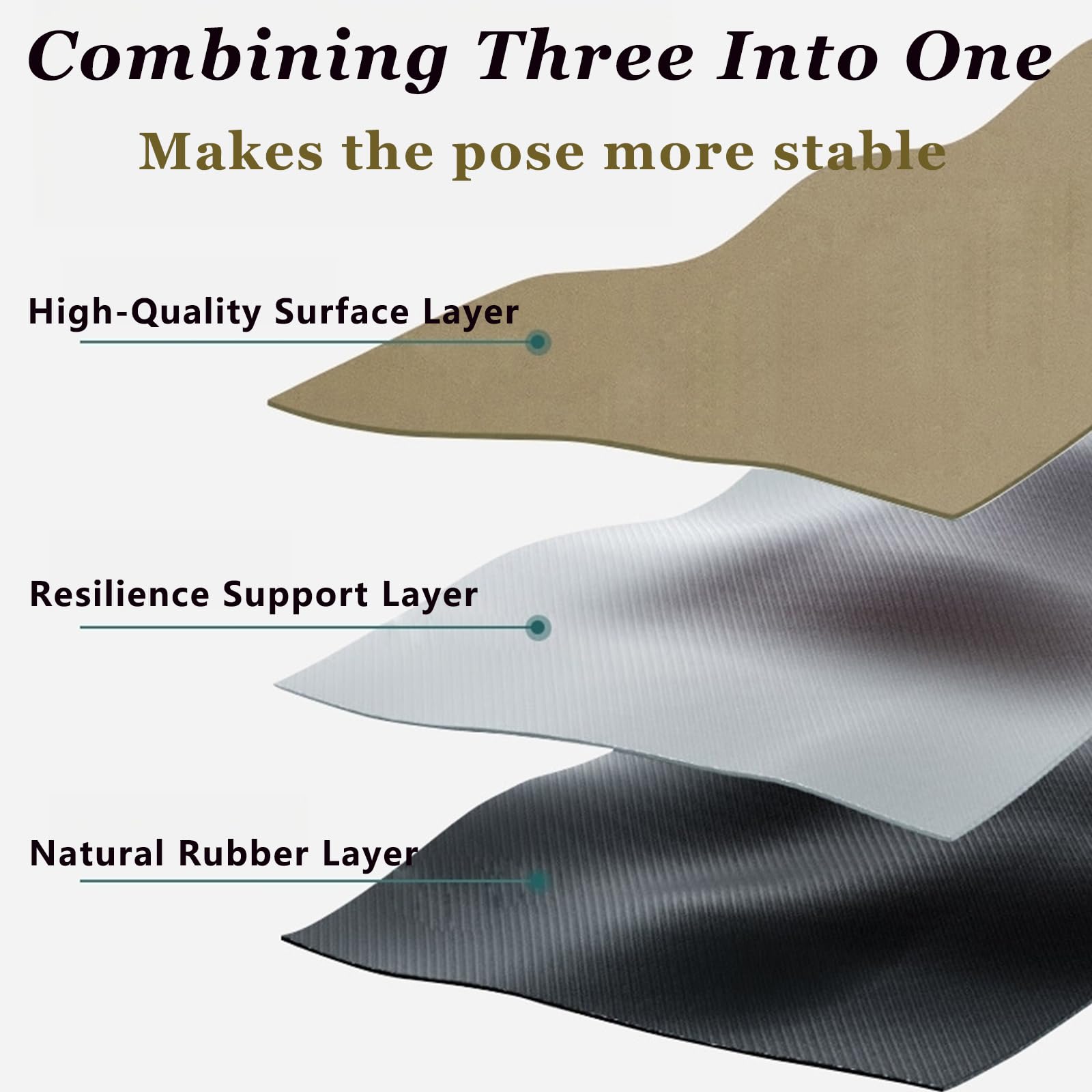 Hixingo Tapis de Yoga Antidérapant, Style Simple Tapis Yoga Epais Pliable Portable Gym Absorbant Mat pour Fitness a la Maison Voyage Gymnastique Fitness Sport Musculation
