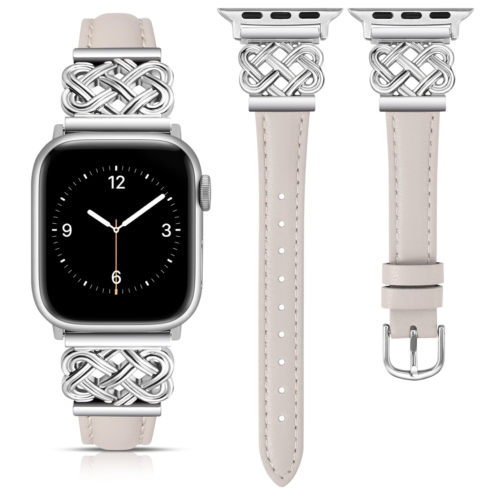 TOYOUTHS Leather Strap Compatible with Apple Watch Straps 38mm 40mm 41mm 42mm Women
