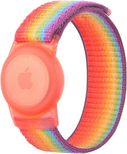 Pulsera para niños compatible con Apple AirTag, funda protectora para rastreador GPS Air Tag con pulsera de nailon, correa de reloj ajustable